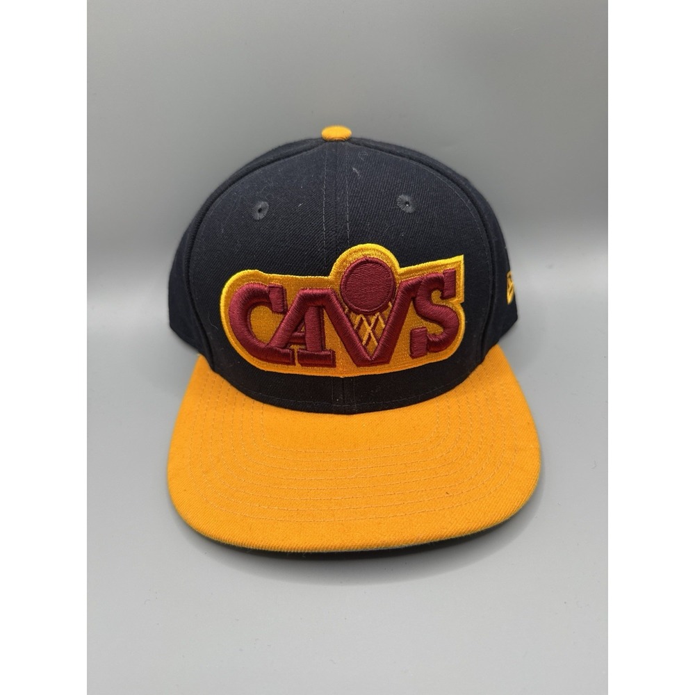 Cleveland Cavaliers New Era 9FIFTY Snapback Hat NBA Retro Logo Blue Gold Cavs